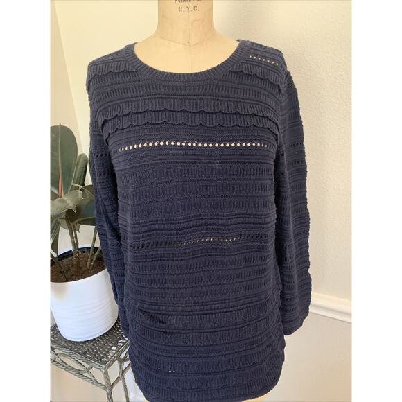 Banana Republic Knit Sweater Size L Navy Blue RN 54023 - Picture 1 of 5